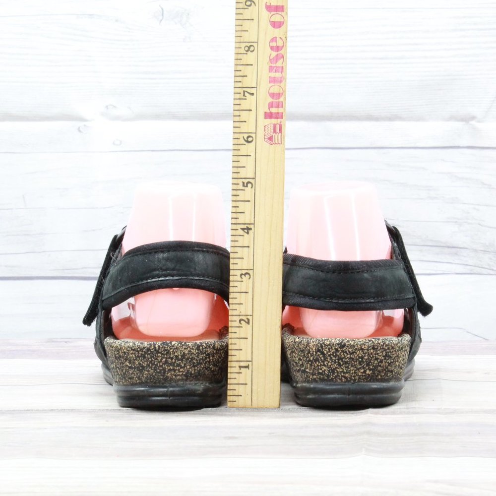 ECCO Cosmo Black Leather Cork Sling Back Comfort Sandals Size 39 / 8 - Picture 7 of 10